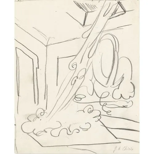 Giorgio De Chirico, Suyun İstilası İle İç Mekanda Güneş Sürrealizm Sanat Akımları Kanvas Efektli Tablo, Resim Kağıdı