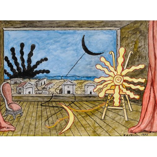 Giorgio De Chirico, Sole Sul Cavalletto E Luna Spenta Giorgio De Chirico, Sole Sul Cavalletto E Luna Spenta