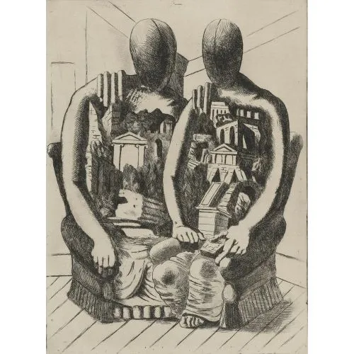 Giorgio De Chirico, The Archaeologists 2 Surrealism Art Movements Canvas, Drawing Paper Prints, Reproduction Oil Painting and