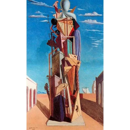 Giorgio De Chirico, The Great Machine Surrealism Art Movements Canvas, Drawing Paper Prints, Reproduction Oil Painting and High
