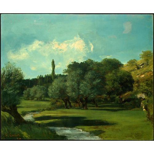 Gustave Courbet La Bretonnerie In The Department Of Indre Realism Art Movements Canvas, Drawing Paper Prints, Reproduction Oil