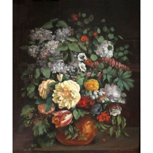 Gustave Courbet, Leylak Gül Ve Lale Vazo