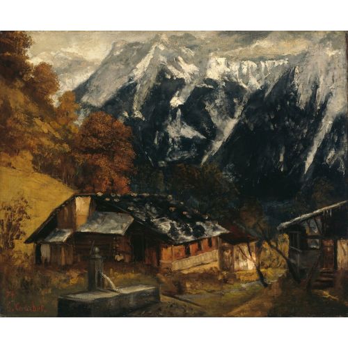 Gustave Courbet, An Alpine Scene Realism Gustave Courbet An Alpine Scene Realism Art Movements Canvas, Drawing Paper Prints, Reproduction Oil Painting and High Resolution