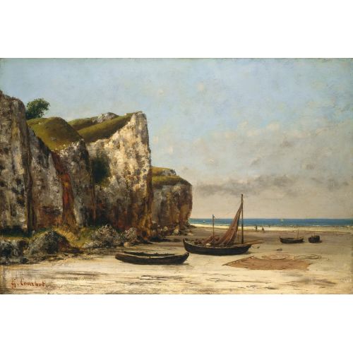 Gustave Courbet, Beach In Normandy Realism Gustave Courbet Beach In Normandy Realism Art Movements Canvas, Drawing Paper Prints, Reproduction Oil Painting and High