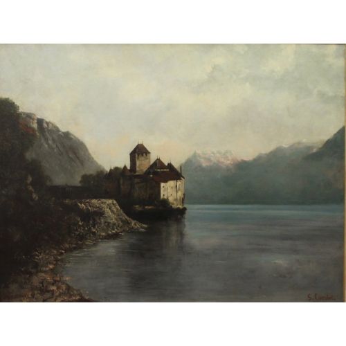 Gustave Courbet Chateau De Chillon Realism Art Movements Canvas, Drawing Paper Prints, Reproduction Oil Painting and High