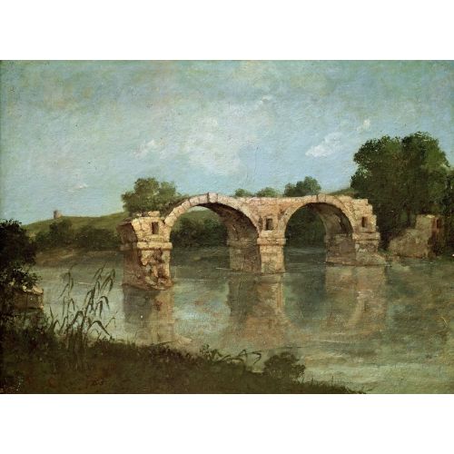 Gustave Courbet, Ambrussum Köprüsü Tahtaya Monte Edilmiş Yağı