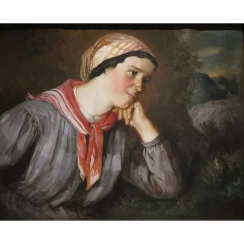 Gustave Courbet Bir Eşarp İle Köylü Kızı Realizm Gustave Courbet Bir Eşarp İle Köylü Kızı Realizm Sanat Akımları Kanvas Efektli Tablo, Resim Kağıdı Baskısı