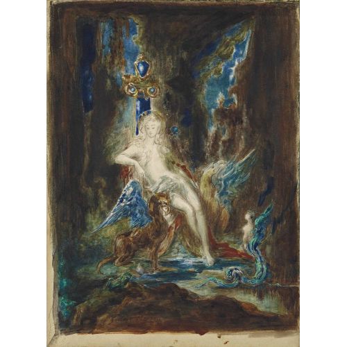 Gustave Moreau, La Fee Aux Griffons Symbolism Gustave Moreau, La Fee Aux Griffons Symbolism Art Movements Canvas, Drawing Paper Prints, Reproduction Oil Painting and High