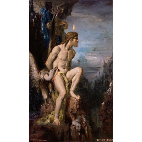 Gustave Moreau, Prometheus Symbolism Art Movements Canvas, Drawing Paper Prints, Reproduction Oil Painting and High Resolution
