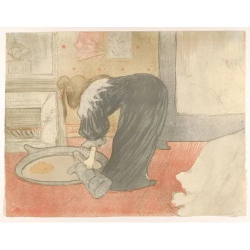Henri De Toulouse Lautrec Küvet Doldurma Post Empresyonizm Sanat Akımları Kanvas Efektli Tablo, Resim Kağıdı Baskısı
