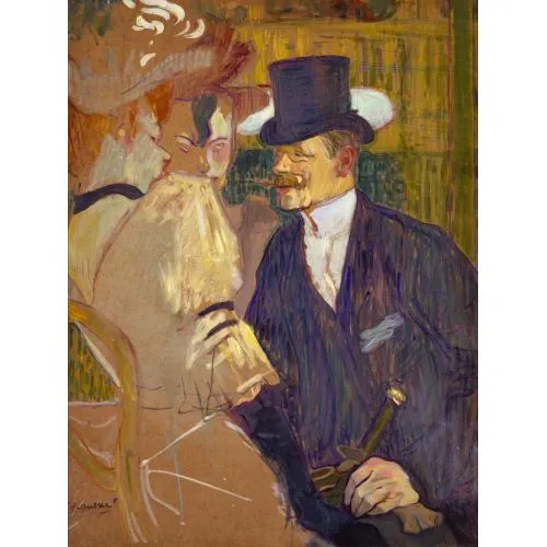 Henri De Toulouse Lautrec The Englishman At The Moulin Rouge Post Impressionism Henri De Toulouse Lautrec The Englishman At The Moulin Rouge Post Impressionism Art Movements Canvas, Drawing Paper Prints