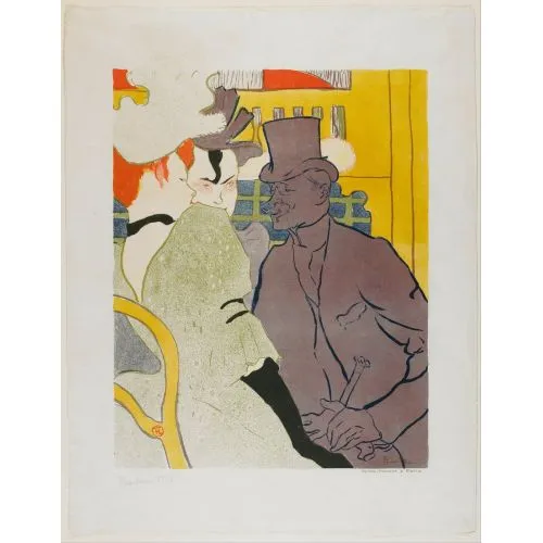 Henri De Toulouse Lautrec The Englishman At The Moulin Rouge II Post Impressionism Henri De Toulouse Lautrec The Englishman At The Moulin RougeII Post Impressionism Art Movements Canvas, Drawing Paper Prints