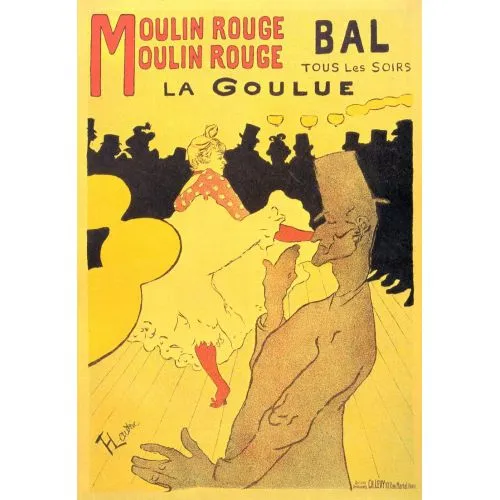 Henri De Toulouse Lautrec Moulin Rouge La Goulue Post Impressionism Henri De Toulouse Lautrec Moulin Rouge La Goulue Post Impressionism Art Movements Canvas, Drawing Paper Prints, Reproduction Oil