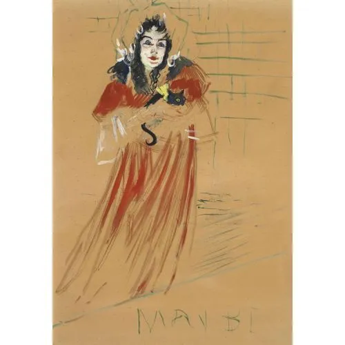 Henri De Toulouse Lautrec Miss May Belfort Post Impressionism Art Movements Canvas, Drawing Paper Prints, Reproduction Oil