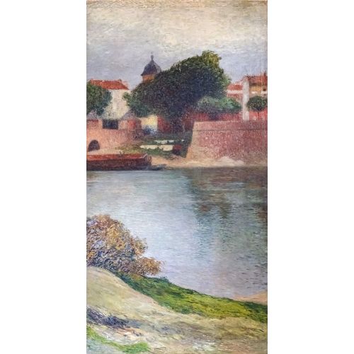 Henri Martin, Les Bords De La Garonne Le Pont Saint Pierre Impressionism Henri Martin Les Bords De La Garonne Le Pont Saint Pierre Impressionism Art Movements Canvas, Drawing Paper Prints, Reproduction