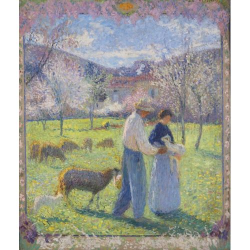 Henri Martin, Çiçekli Çerçeve Bahar Versiyonu Aşıklar Henri Martin, Çiçekli Çerçeve Bahar Versiyonu Aşıklar