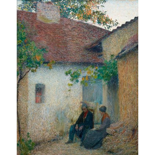 Henri Martin, Couple En Conversation Devant La Ferme