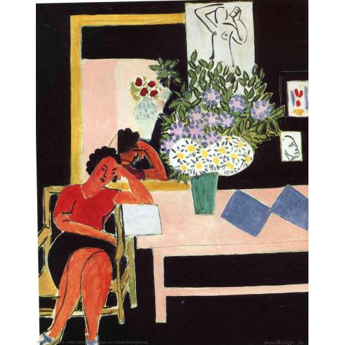 Henri Matisse, Siyah Bir Arka Planda Okuyan
