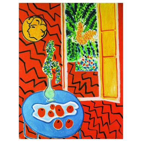 Henri Matisse, Kırmızı İç Mekan Mavi Masa Üzerindeki Natürmort