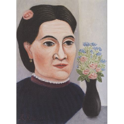 Henri Rousseau, Çiçek Buketiyle Kadın Portresi Henri Rousseau, Çiçek Buketiyle Kadın Portresi