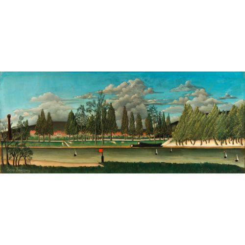 Henri Rousseau, Ağaç Gövdeleri Ve Manzara Ile Kanal Henri Rousseau, Ağaç Gövdeleri Ve Manzara Ile Kanal