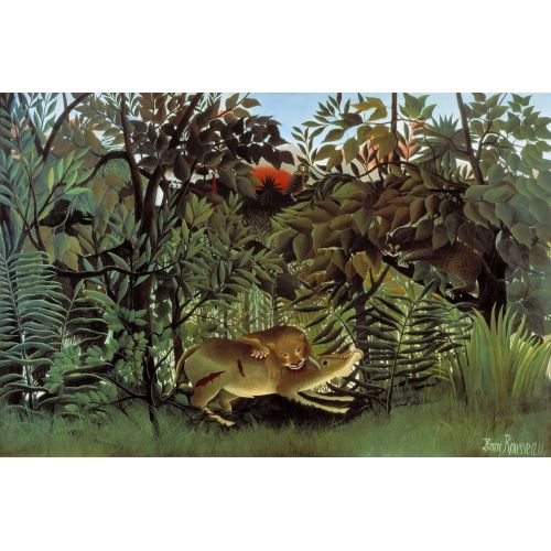 Henri Rousseau, Acıkmış Aslanın Antilopa Atılışı Henri Rousseau, Acıkmış Aslanın Antilopa Atılışı