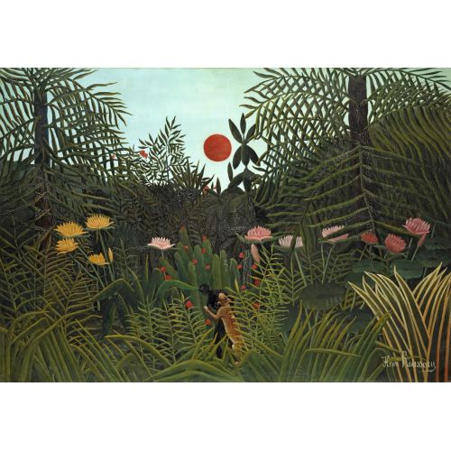 Henri Rousseau, Virgin Forest With Sunset