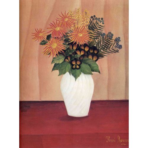 Henri Rousseau, Çiçeklerle Beyaz Vazo Henri Rousseau, Çiçeklerle Beyaz Vazo