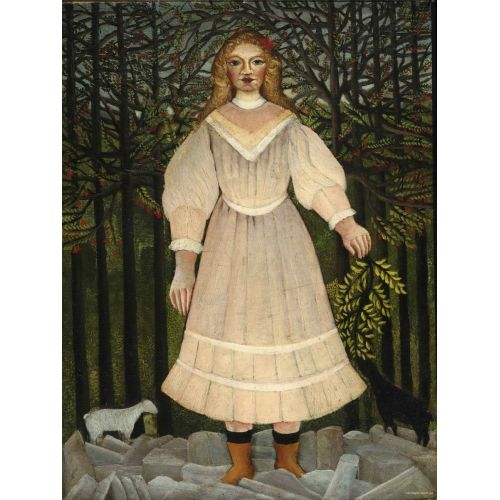 Henri Rousseau, Young Girl In Pink Henri Rousseau, Young Girl In Pink