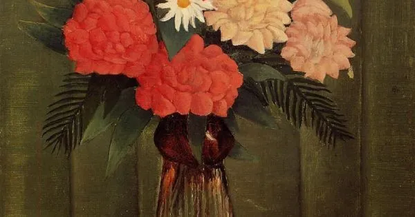 Henri Roussea Roses Henri Rousseau, Flowers In A Vase | Arthipo