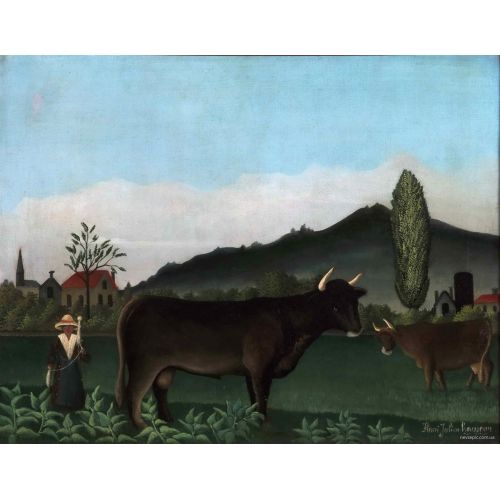 Henri Rousseau, Landscape With Cattle Henri Rousseau, Landscape With Cattle