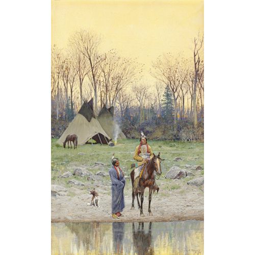 Henry Francois Farny, Indian On Horseback