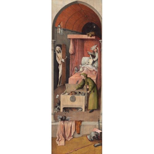 Hieronymus Bosch, Death And The Miser Renaissance Paintings Art Movements Canvas, Drawing Paper Prints, Reproduction Oil Painting