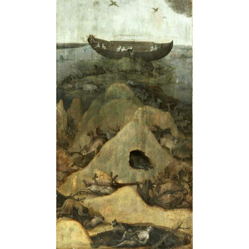 Hieronymus Bosch, Noahs Ark On Mount Ararat People Canvas Prints Canvas, Drawing Paper Prints, Reproduction Oil Painting and