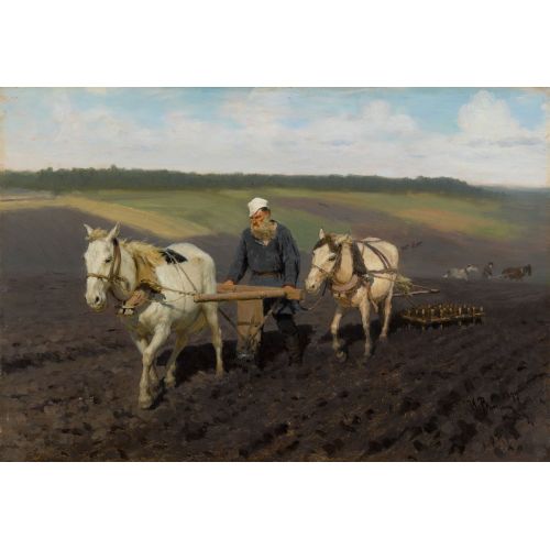 Ilya Repin, Portrait Of Leo Tolstoy As A Ploughman Realism Art Movements Canvas, Drawing Paper Prints, Reproduction Oil Painting