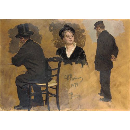 Ilya Repin, Study For A Parisian Cafe: Two Studies For Arthur Meyer Ilya Repin, Study For A Parisian Cafe: Two Studies For Arthur Meyer