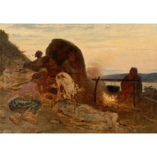 Ilya Repin, Barge Haulers At The Fire Etude Ilya Repin, Barge Haulers At The Fire Etude