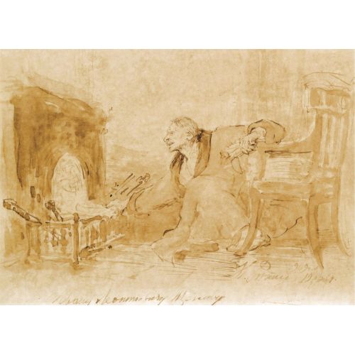 Ilya Repin, Man In A Dressing Gown Stoking A Fire Ilya Repin, Man In A Dressing Gown Stoking A Fire
