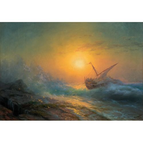 Ivan Aivazovsky, Sturmische See Im Abendrot