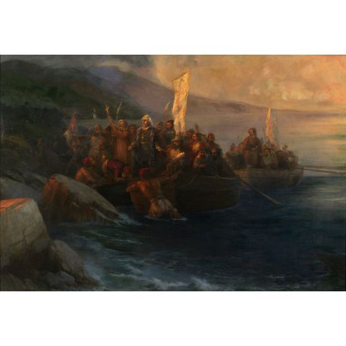 Ivan Aivazovsky, The Disembarkation Of Columbus With Companions On An American Island San Salvador