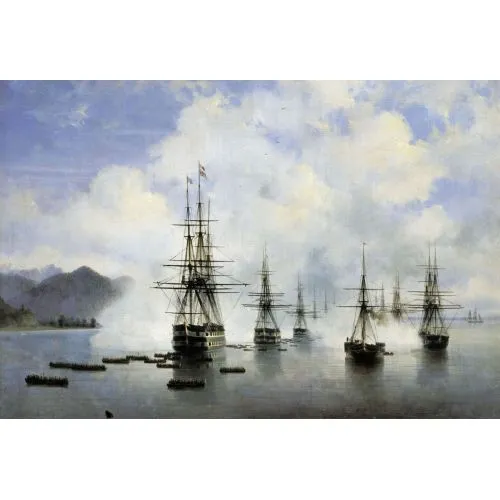 Ivan Aivazovsky Subasha İçinde Desant Raevskogo Romantizm Ivan Aivazovsky Subasha İçinde Desant Raevskogo Romantizm Sanat Akımları Kanvas Efektli Tablo, Resim Kağıdı Baskısı