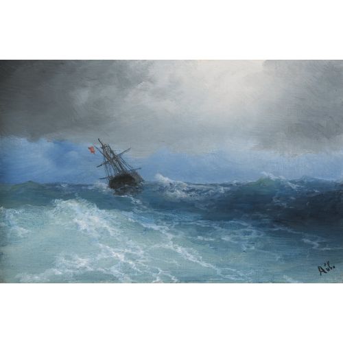 Ivan Aivazovsky, Gathering Storm Romance Ivan Aivazovsky Gathering Storm Romance Art Movements Canvas, Drawing Paper Prints, Reproduction Oil Painting and High Resolution