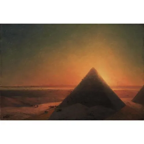 Ivan Aivazovsky Büyük Piramit Gize Romantizm Ivan Aivazovsky Büyük Piramit Gize Romantizm Sanat Akımları Kanvas Efektli Tablo, Resim Kağıdı Baskısı, Reprodüksiyon