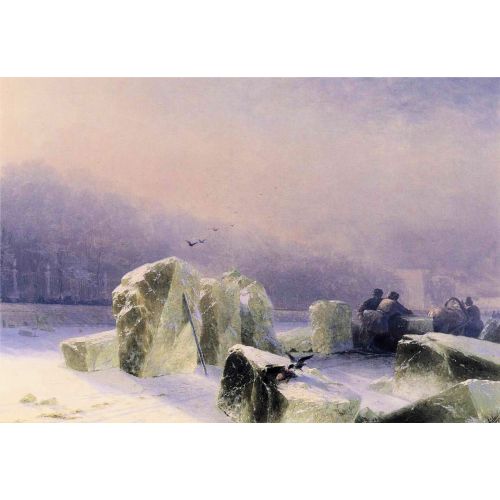 Ivan Aivazovsky, Ice Breakers On The Frozen Neva In St Petersburg