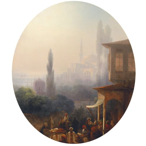 Ivan Aivazovsky, Market Scene In Constantinople St Sophiacathedral In Background Mode Ivan Aivazovsky, Market Scene In Constantinople St Sophiacathedral In Background Mode