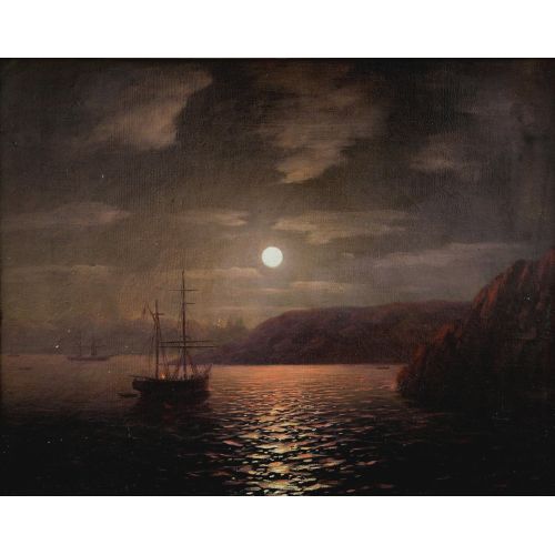 Ivan Aivazovsky, Moonlight Night Black Sea Ivan Aivazovsky, Moonlight Night Black Sea