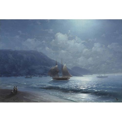 Ivan Aivazovsky, Ay Işığı İle Yalta Yakınında Deniz Kıyısı