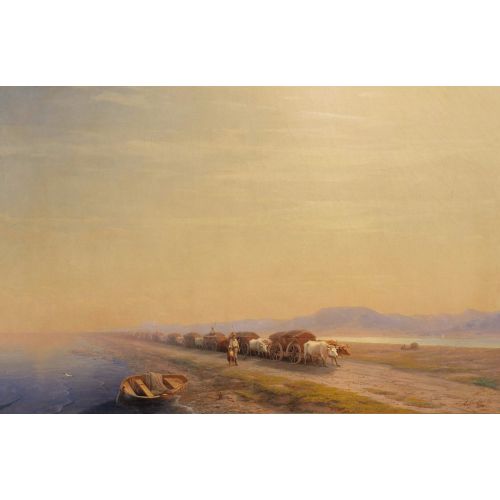 Ivan Aivazovsky, Oxen On The Isthmus Ivan Aivazovsky, Oxen On The Isthmus