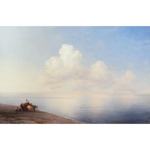 Ivan Aivazovsky Sessiz Deniz Romantizm Sanat Akımları Kanvas Efektli Tablo, Resim Kağıdı Baskısı, Reprodüksiyon ve