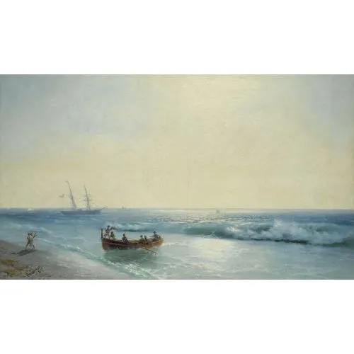 Ivan Aivazovsky Sahile Çıkma Romantizm Ivan Aivazovsky Sahile Çıkma Romantizm Sanat Akımları Kanvas Efektli Tablo, Resim Kağıdı Baskısı, Reprodüksiyon ve